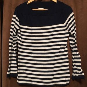 Gap boatneck striped sweater: Navy/Cream